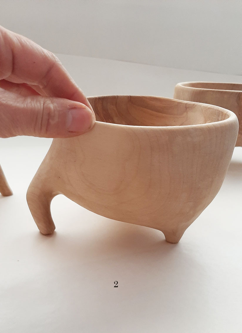 Cuenco trípode madera abedul - Imagen 8