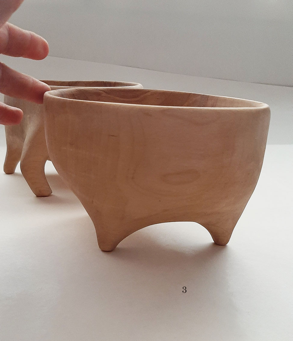 Cuenco trípode madera abedul - Imagen 10