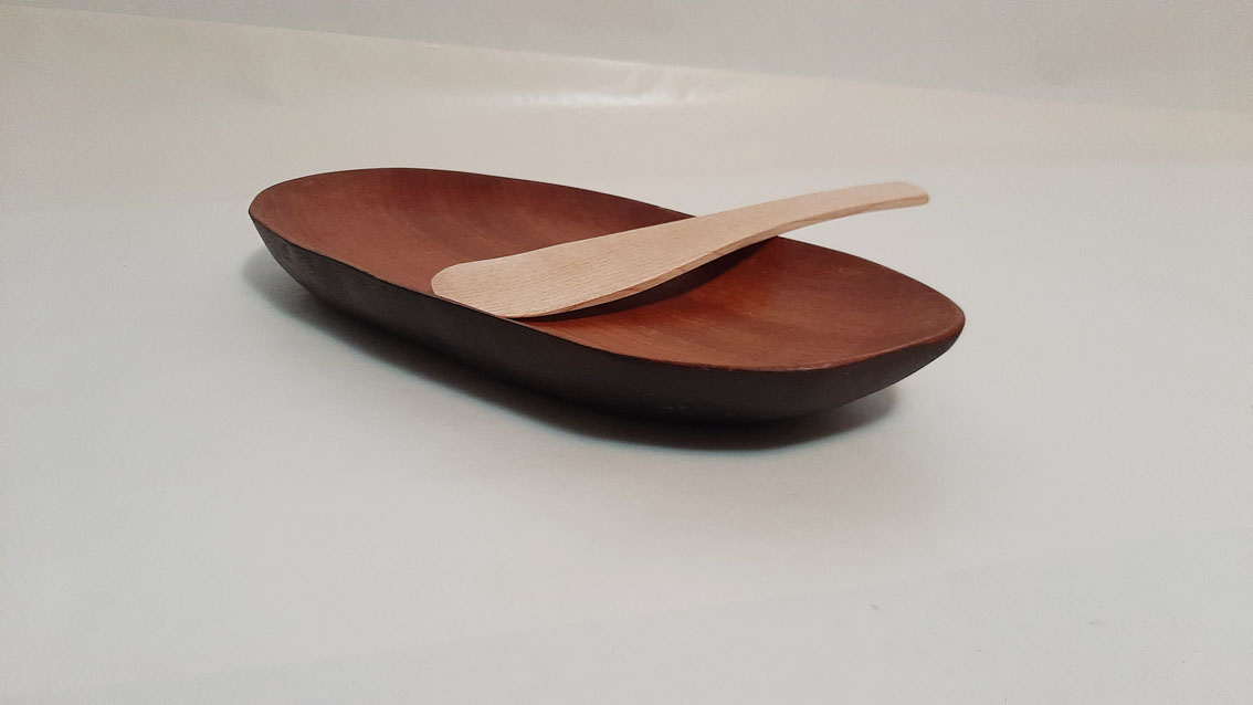 Plato largo madera caoba - Imagen 5