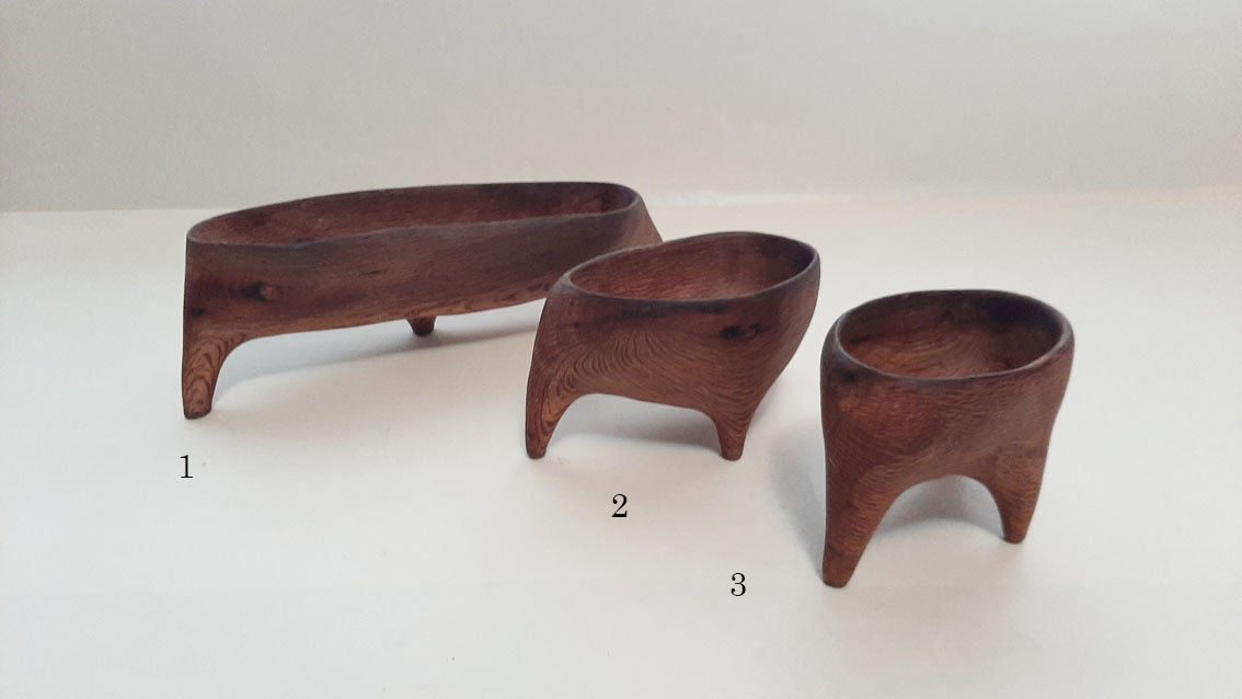 Cuenco trípode madera encina - Imagen 3