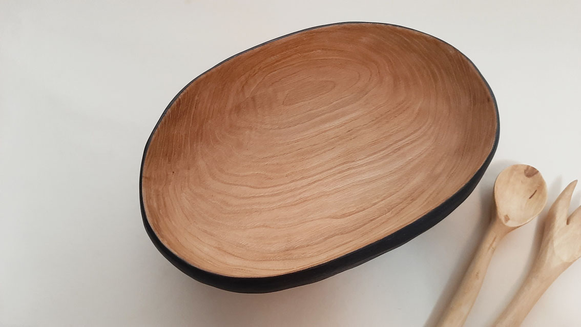 Cuenco madera nogal bicolor