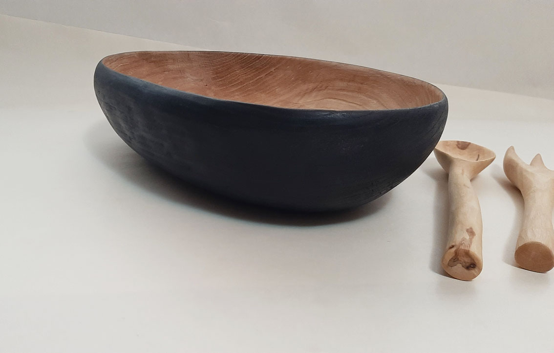 Cuenco madera nogal bicolor - Imagen 4