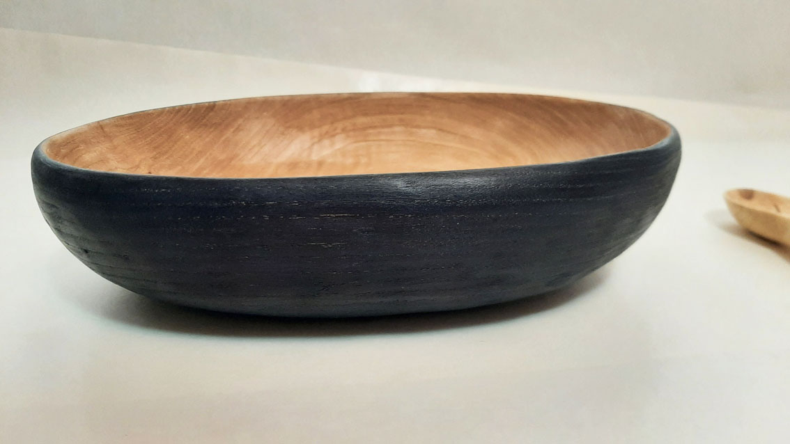 Cuenco madera nogal bicolor - Imagen 5