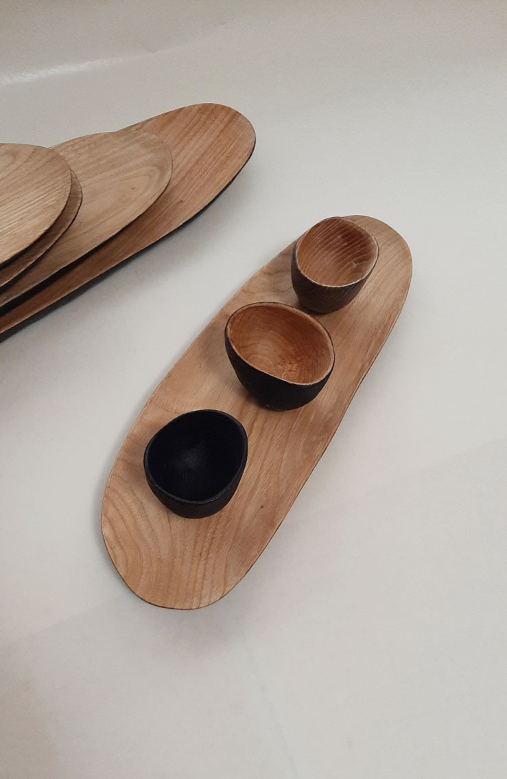 Plato madera castaño largo. Bicolor - Imagen 15