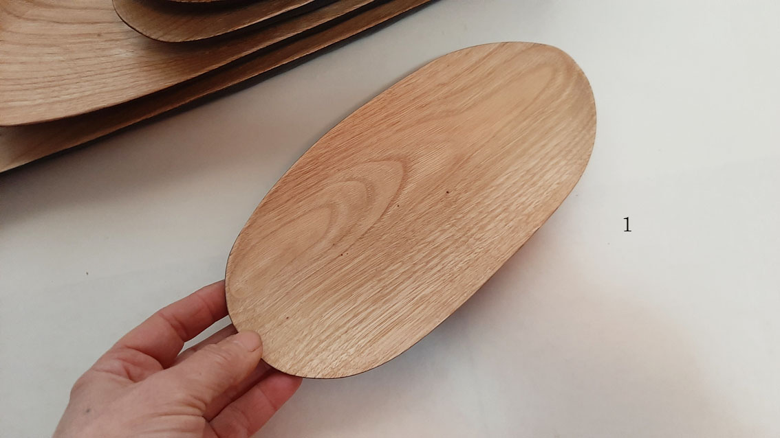 Plato madera castaño largo. Bicolor - Imagen 4